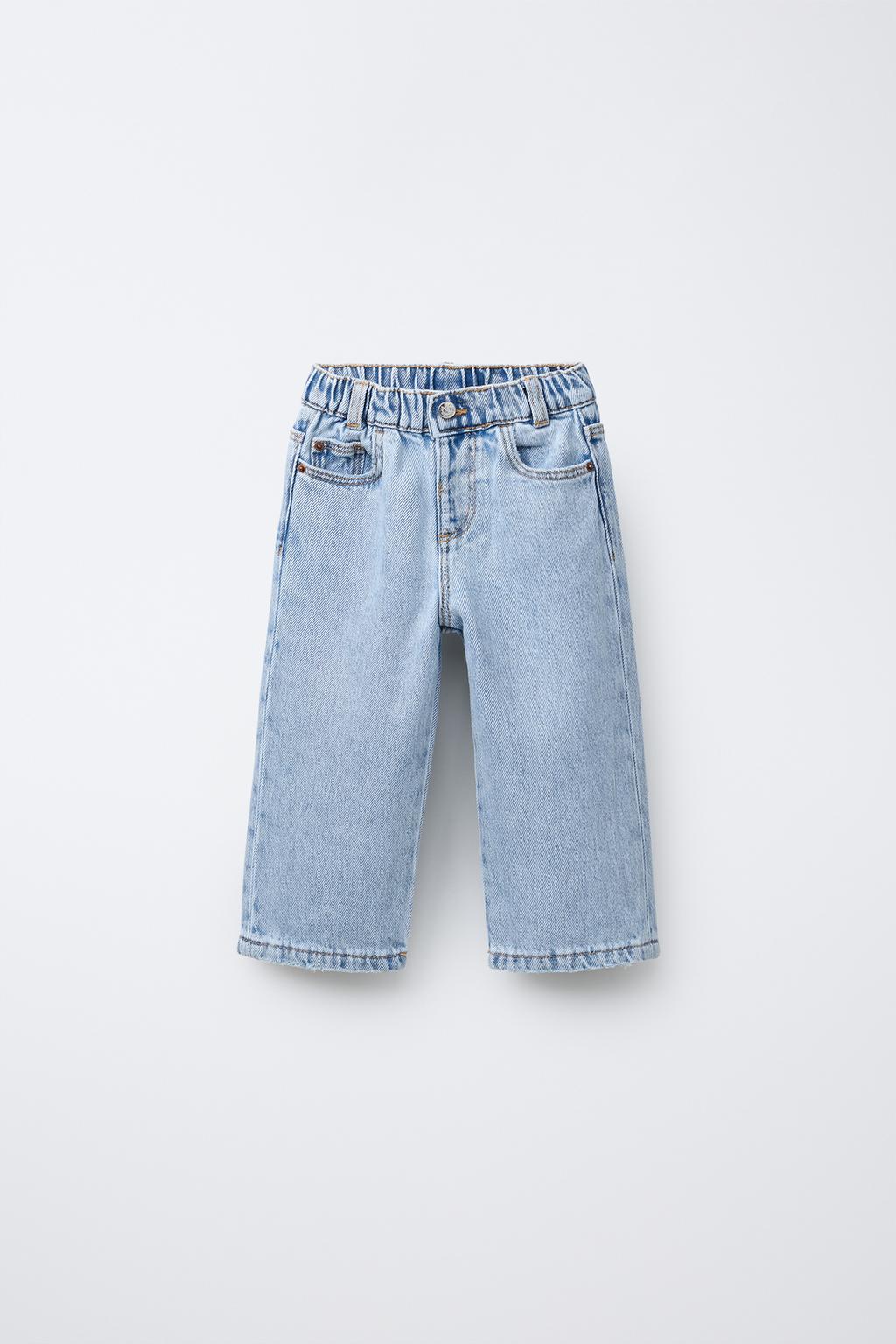 

Джинсы с широкими штанинами ZARA, светло-синий