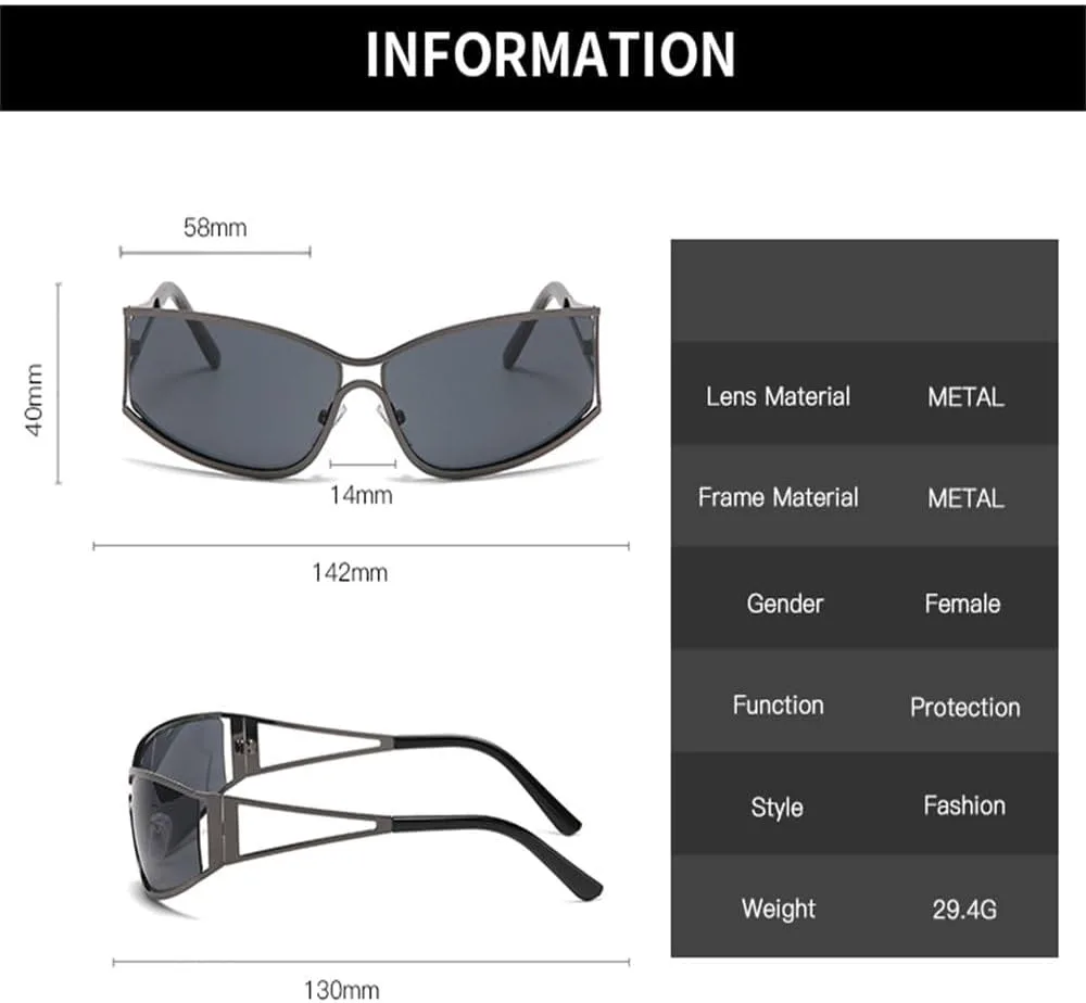 

Модные ретро-солнцезащитные очки в стиле Y2K для женщин, классические панк-солнцезащитные очки с защитой от солнца UV400 для мужчин и женщин KTUCN, Brown