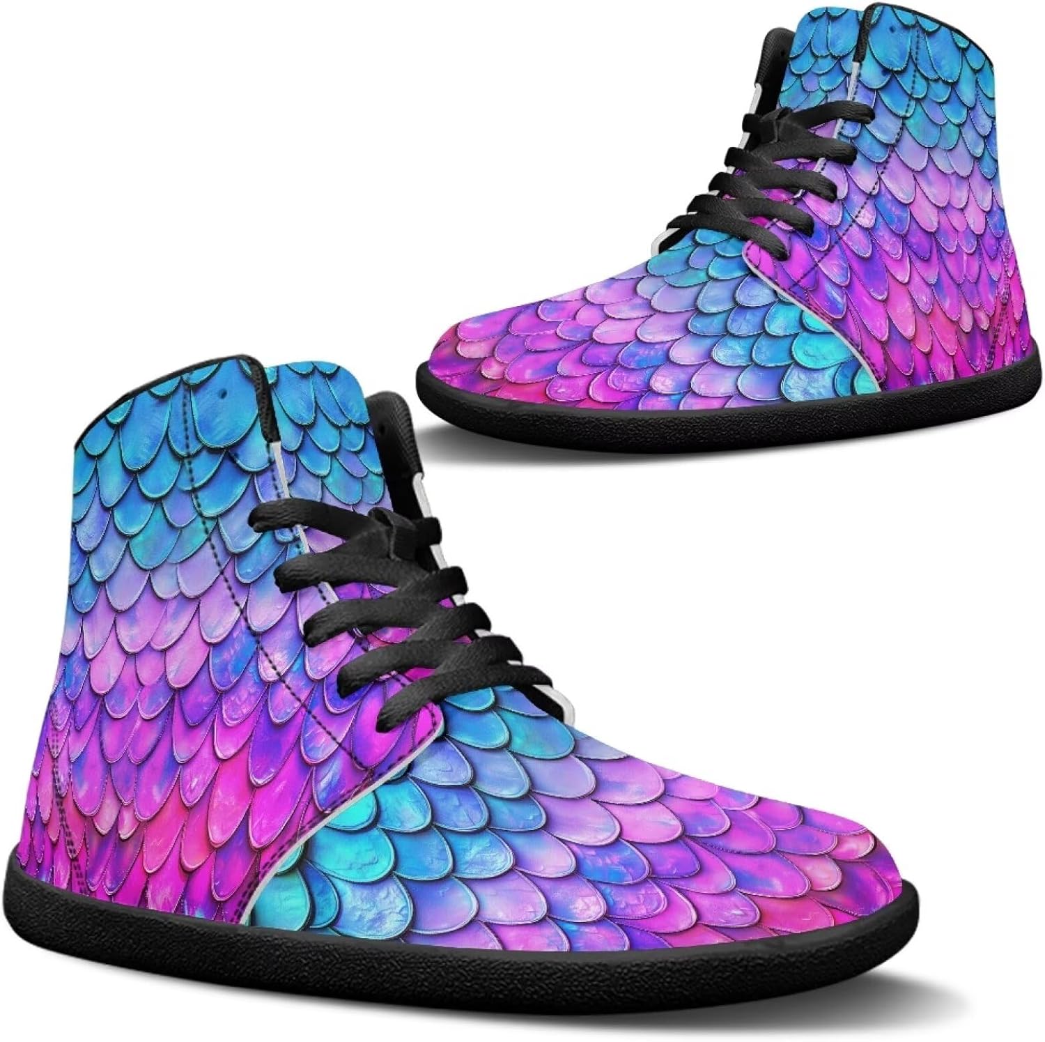 

Женские и мужские высокие кроссовки без подошвы, с шнуровкой, из ПУ-кожи, водонепроницаемые, противоскользящие и повседневные Goronwyfloyd, синий/фиолетовый