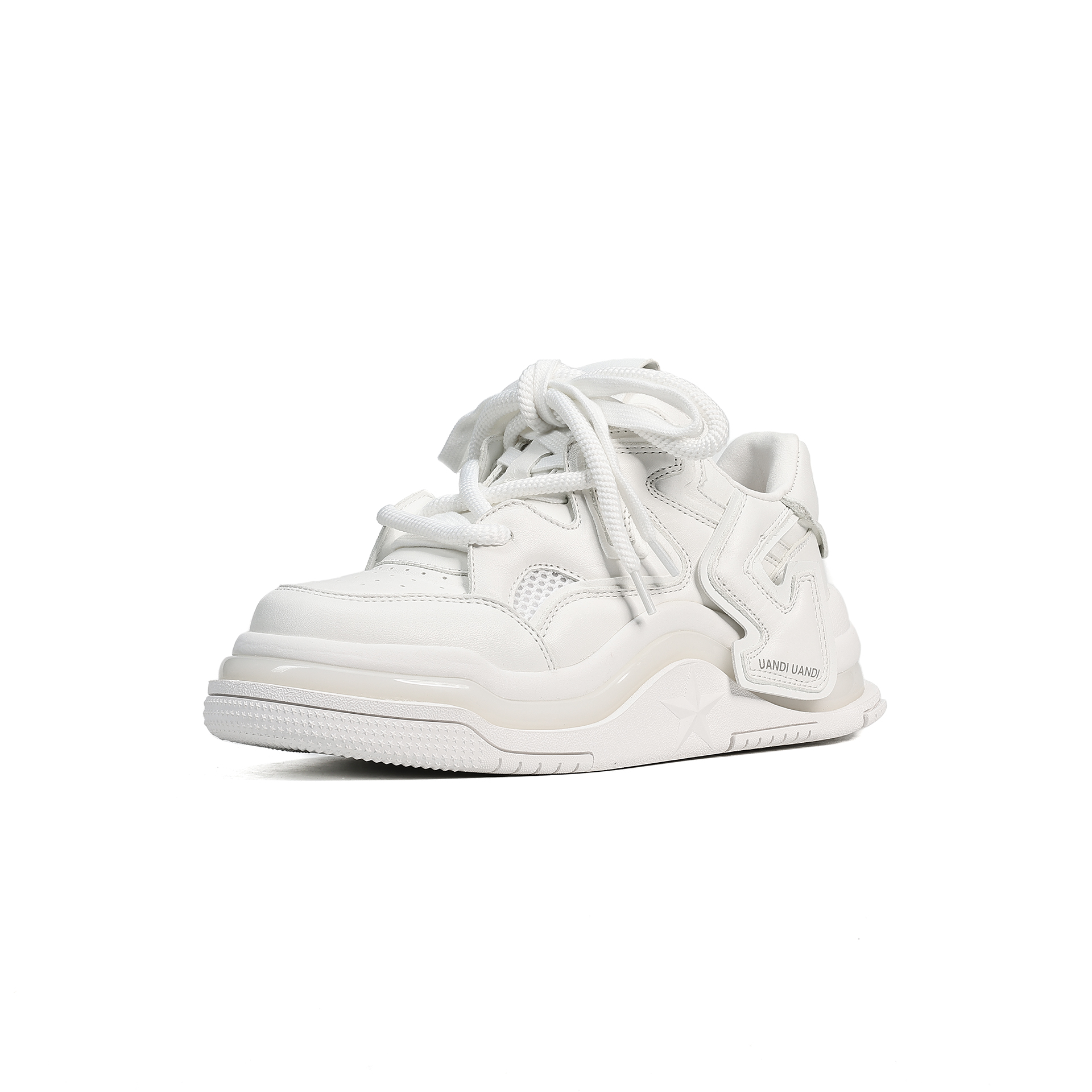 

UanDi Амортизирующие противоскользящие износостойкие низкие скейтерские кроссовки унисекс бело-черные мужские белые, цвет Men's White