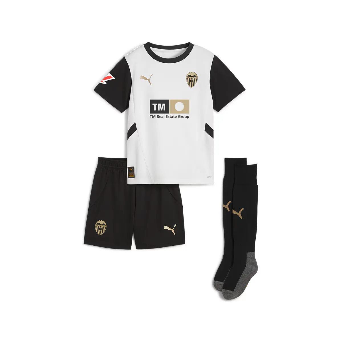 

Мини-комплект детской домашней формы Valencia CF 2024-2025 Minikit Puma, белый