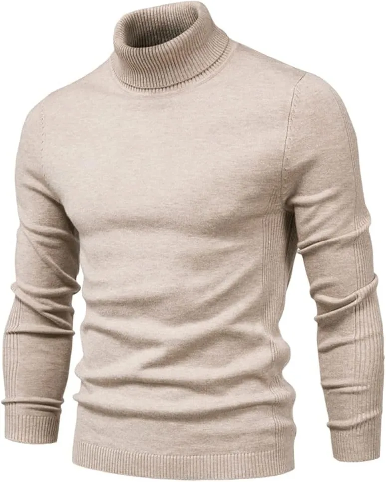 

Зимний водолазка толстый свитер Casual Neck Solid Color качественный теплый облегающий пуловер мужской HBDZUUI