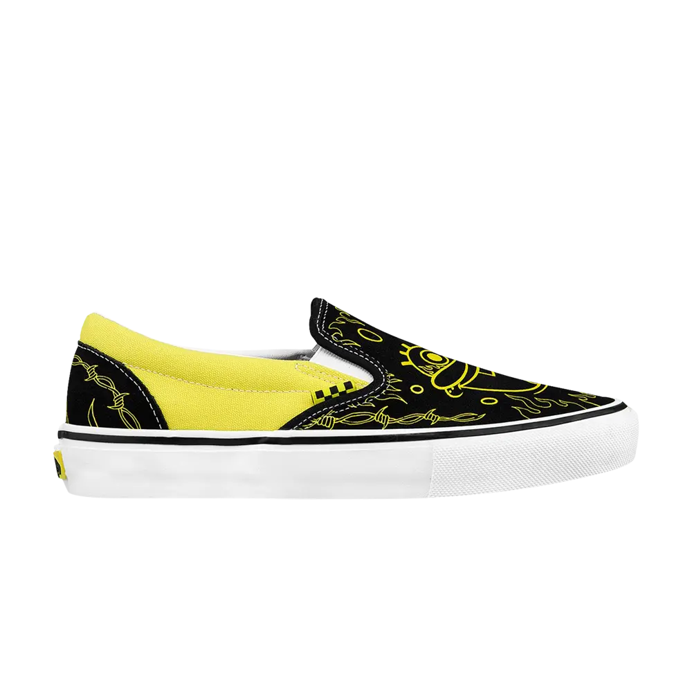 Майк Джильотти x Губка Боб Квадратные Штаны x Слипоны для коньков Vans, желтый