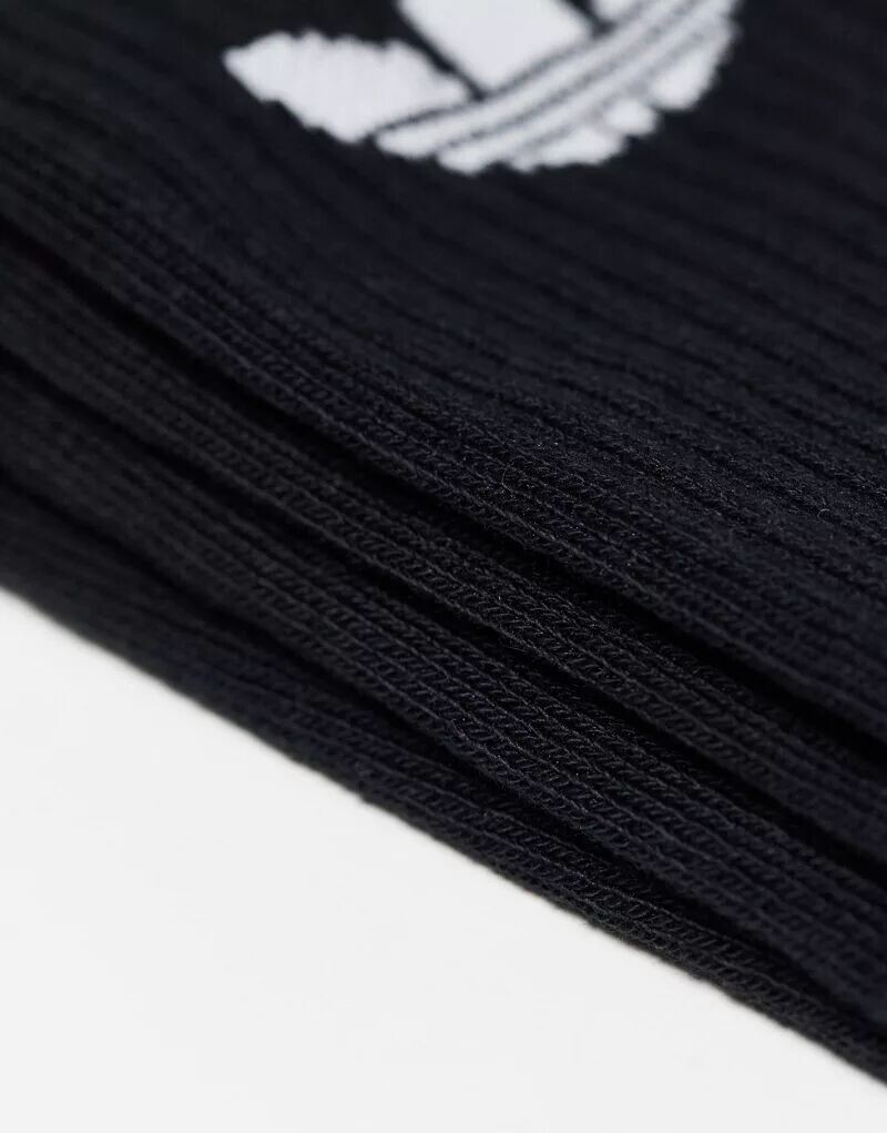 Набор из 6 черных носков adidas Originals с логотипом в виде трилистника — фото 4