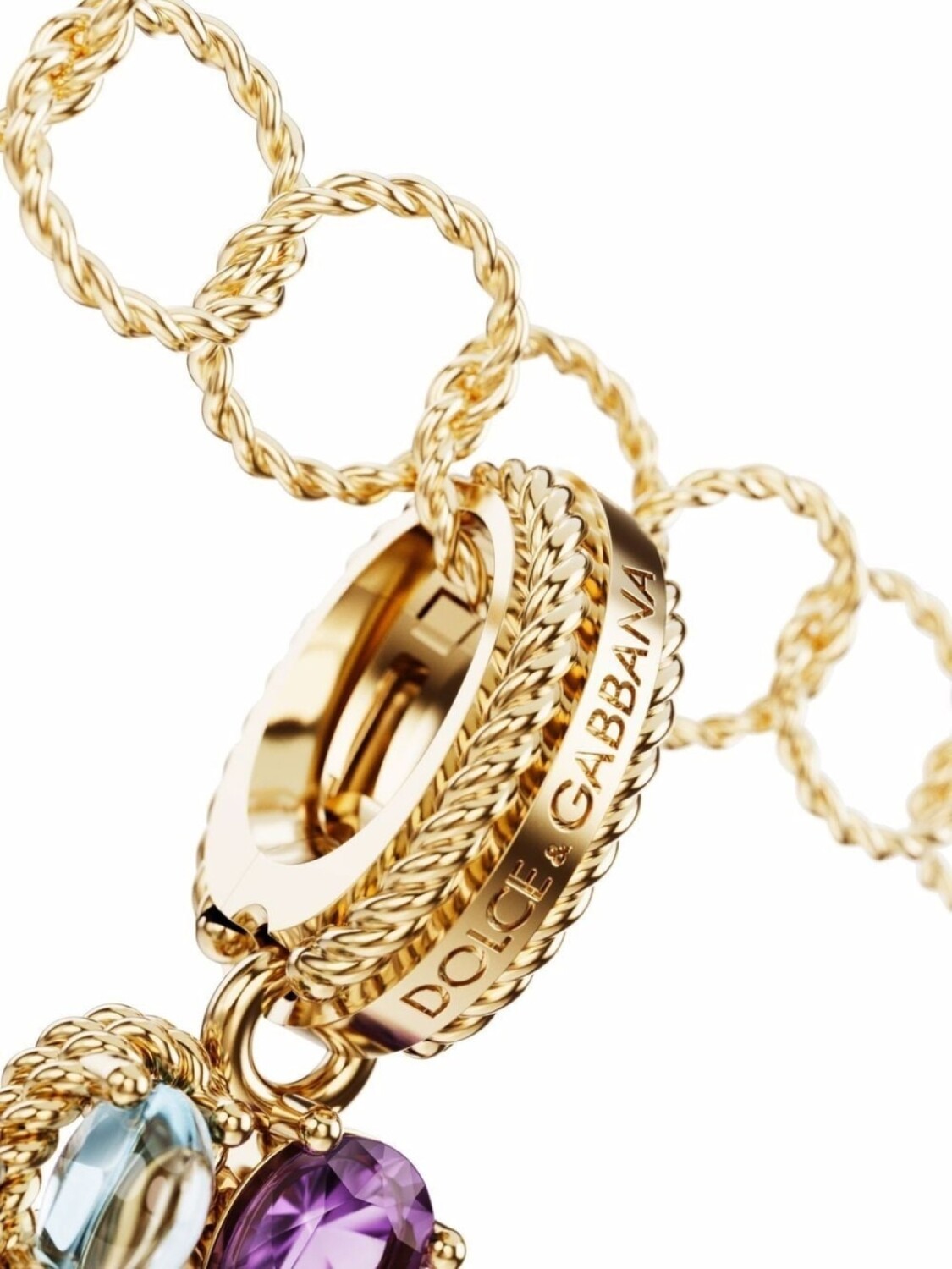 Подвеска Number 2 из желтого золота с камнями Dolce & Gabbana, золотой — фото 3