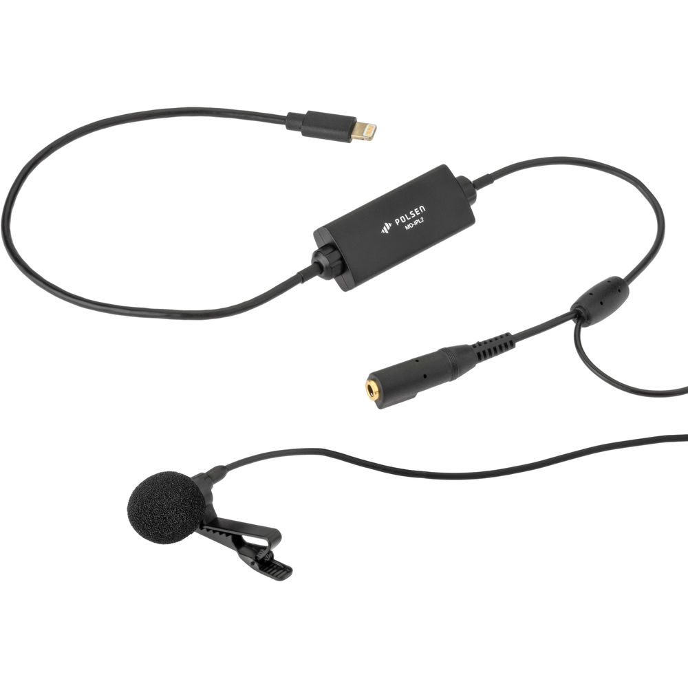 

Петличный микрофон Polsen MO-IPL2 с разъемом Lightning и разъемом для наушников для устройств iOS