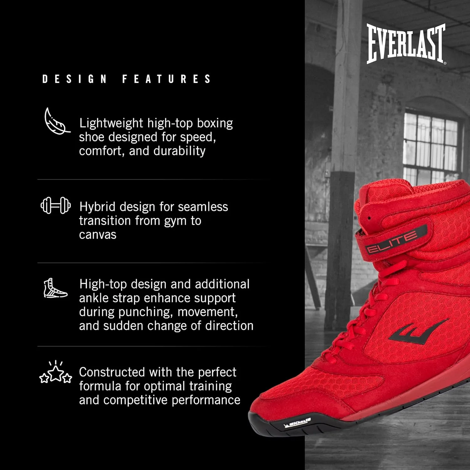 Кроссовки Everlast Elite V2, красный — фото 4