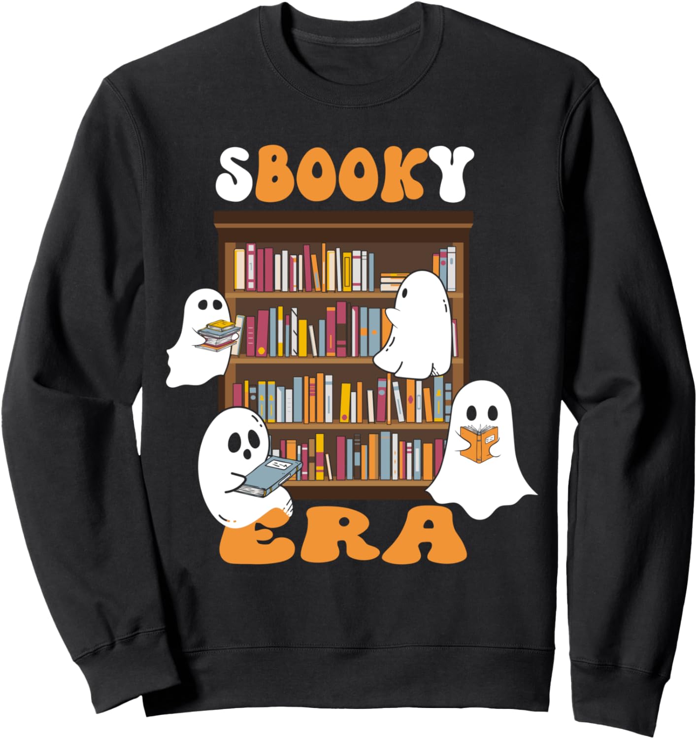 

Классная книжная эра. Милая книжная книга с привидениями. Забавная толстовка на Хэллоуин в библиотеке Spooky Cat Dad Era, черный