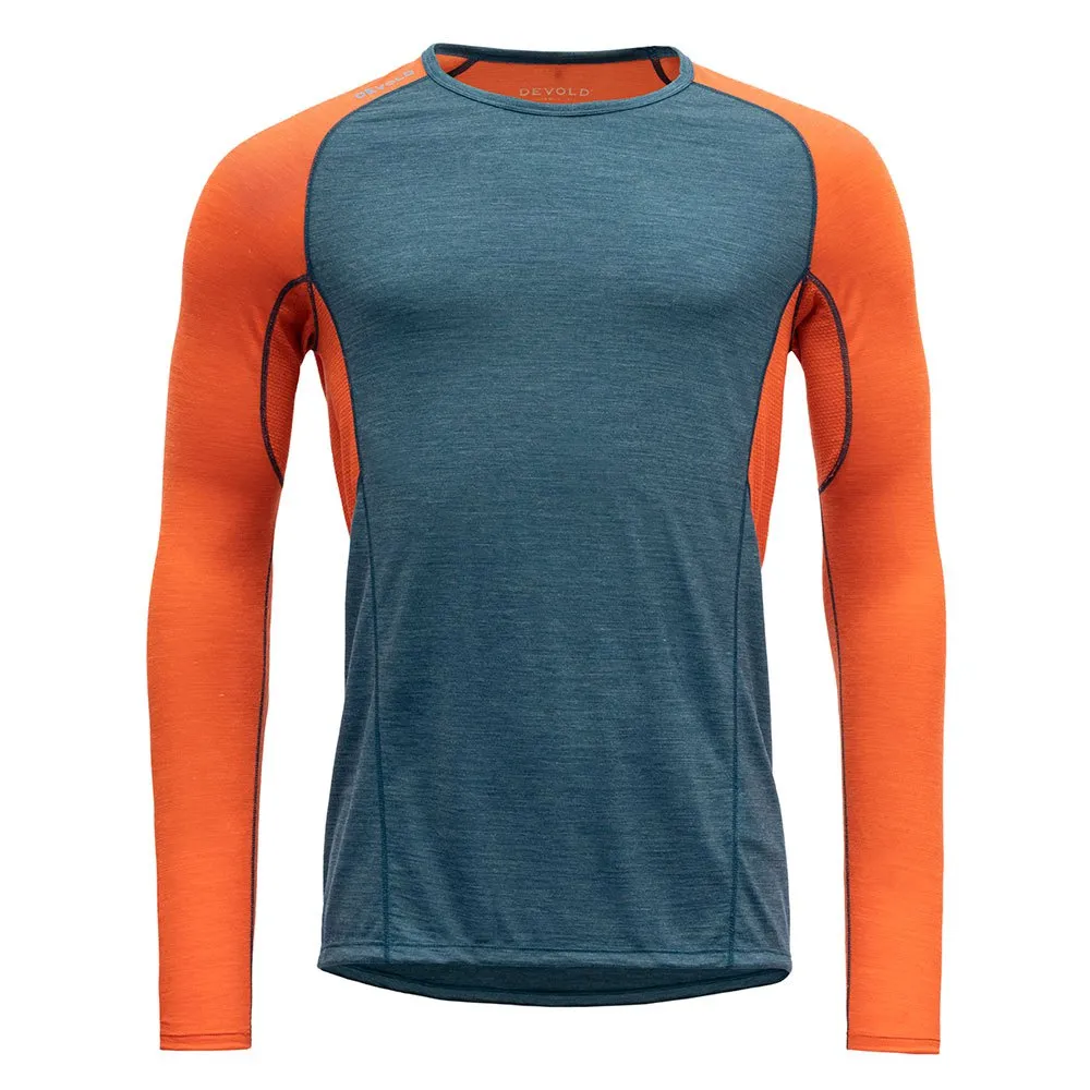 

Футболка DEVOLD OF NORWAY Running Merino 130 long sleeve, синий/оранжевый