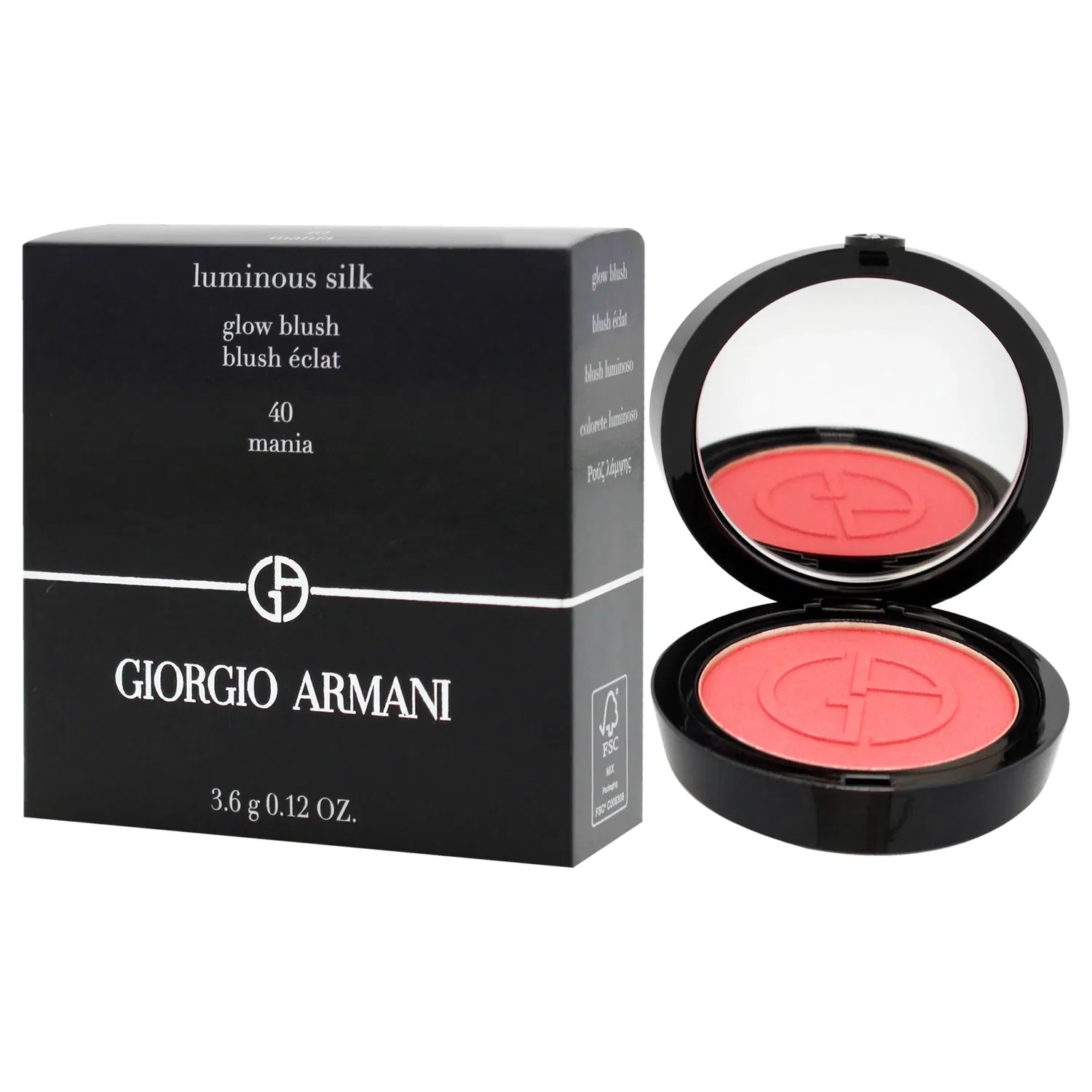 Румяна Luminous Silk Glow Blush - 40 Mania от Giorgio Armani для женщин - 0,12 унции (34 г), розовый — фото 4