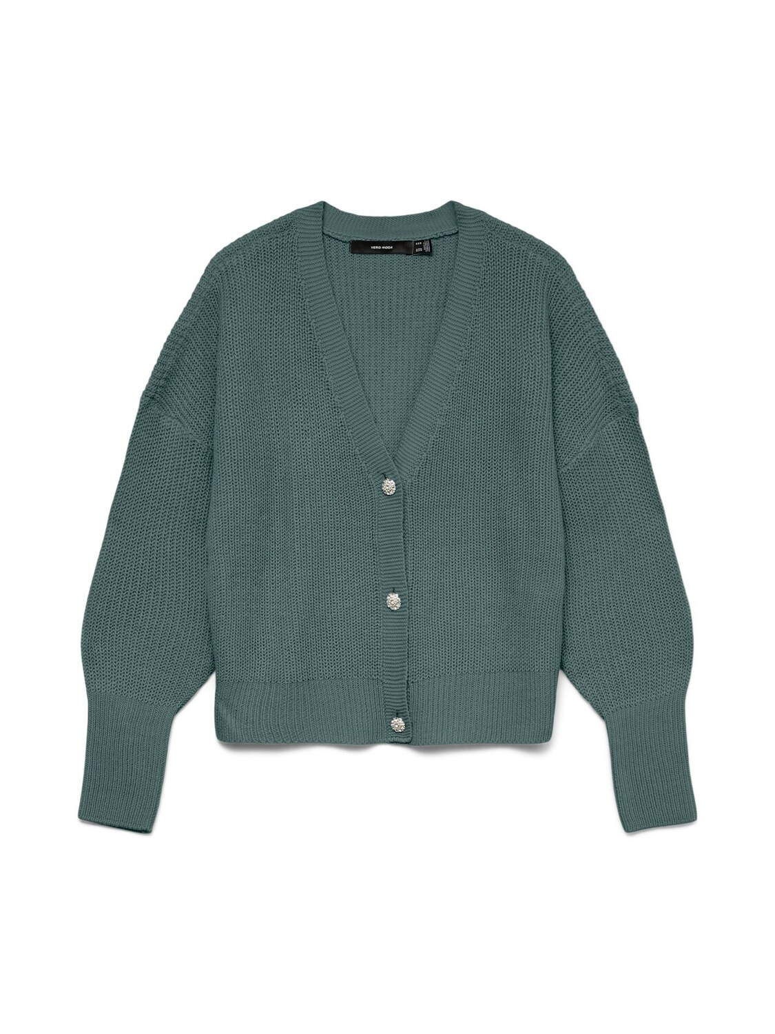 

VERO MODA Кардиган 'VMLealight' вязаный, изумрудный