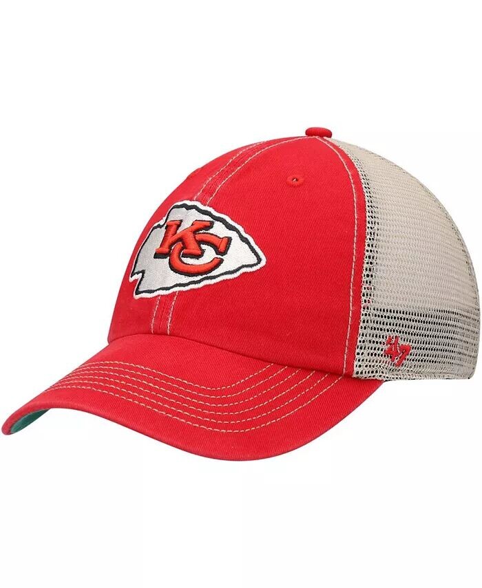 

Мужская красная натуральная кепка Kansas City Chiefs Trawler Trucker Clean Up Snapback '47 Brand, красный