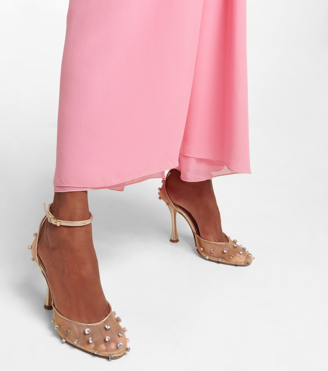 Туфли-лодочки из декорированной сетки Giambattista Valli, Nude — фото 4