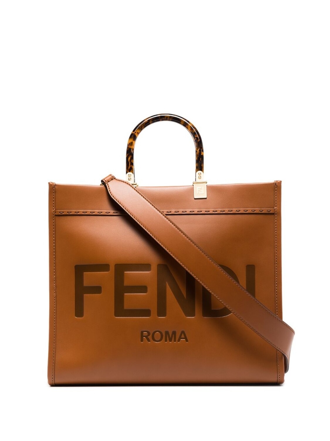 

Сумка-тоут FENDI Sunshine с тисненым логотипом, коричневый