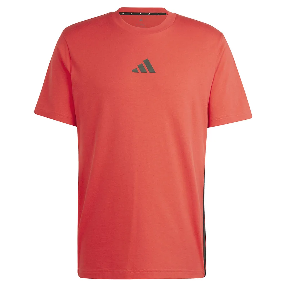 Футболка adidas Essentials 3 Stripes Single Jersey, оранжевый — фото 3