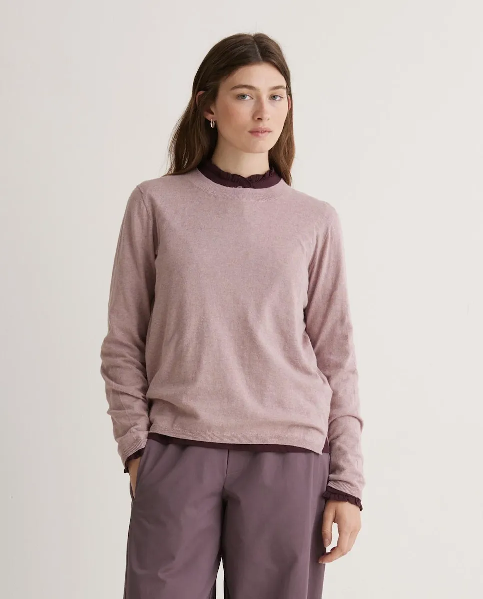

Женский джемпер с круглым вырезом и длинными рукавами Yerse, розово-сиреневый