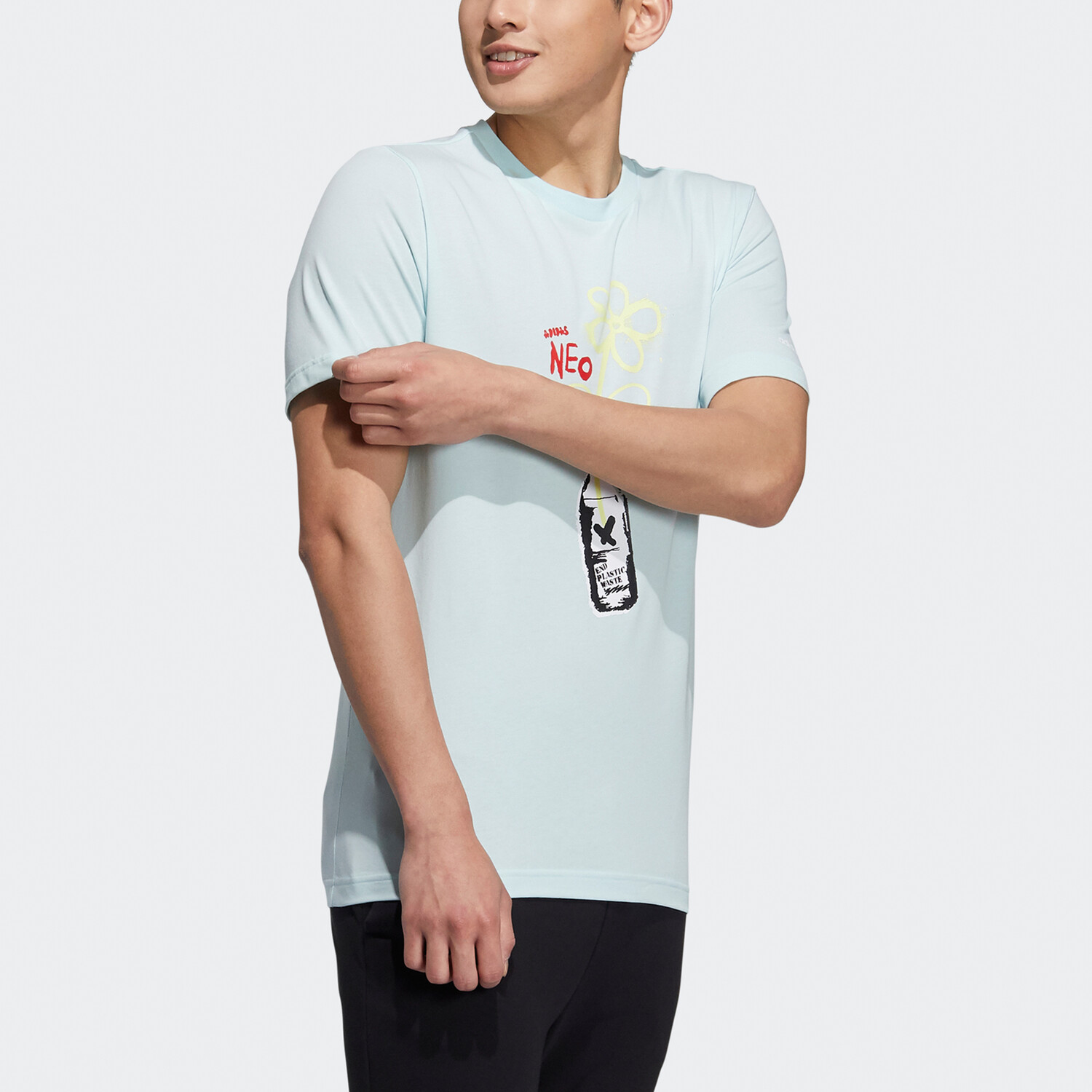 Футболка мужская мятно-зеленая Adidas Neo, мятно-зеленый — фото 4