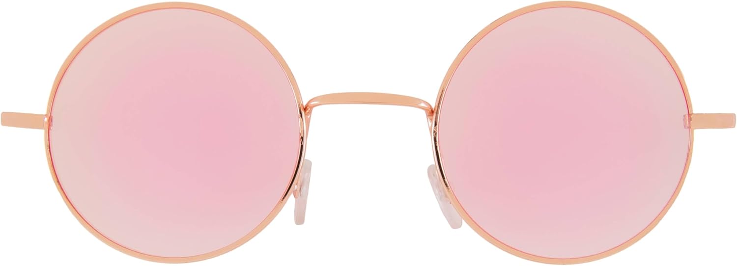 

Круглые солнцезащитные очки OWL в металлической оправе, в стиле хиппи, с защитой от УФ-излучения UV400, поликарбонатные линзы, очки Джона Леннона для мужчин и женщин, Pink Mirror Lens / Gold