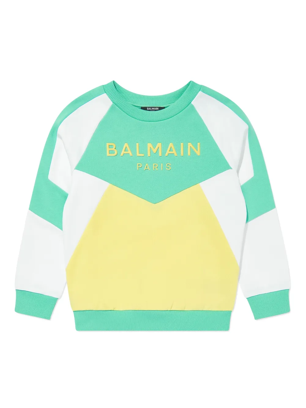 

Толстовка в стиле колор-блок Balmain Kids, зеленый
