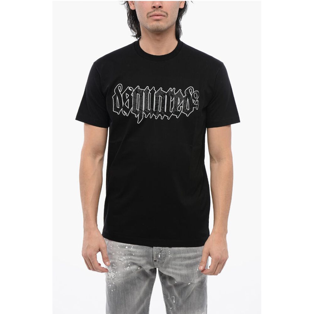 

Футболка свободного кроя D2 GOTHIC из хлопка со стразами Dsquared2, Black
