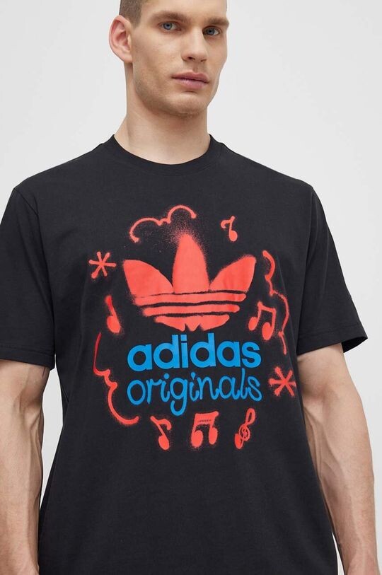 

Хлопковая футболка adidas Originals, черный