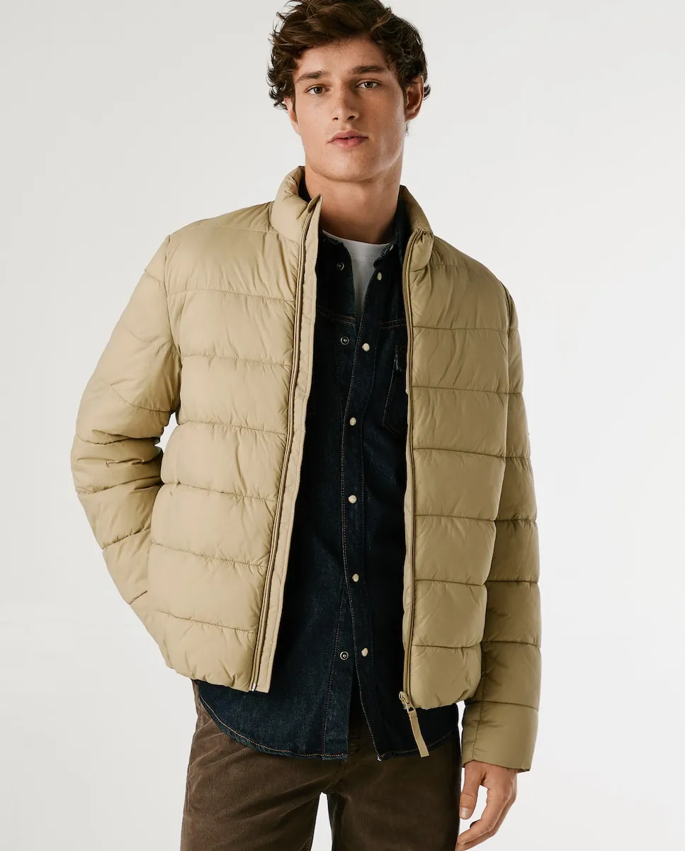 

Мужской пуховик с высокой застегивающейся шеей Pepe Jeans, бежевый