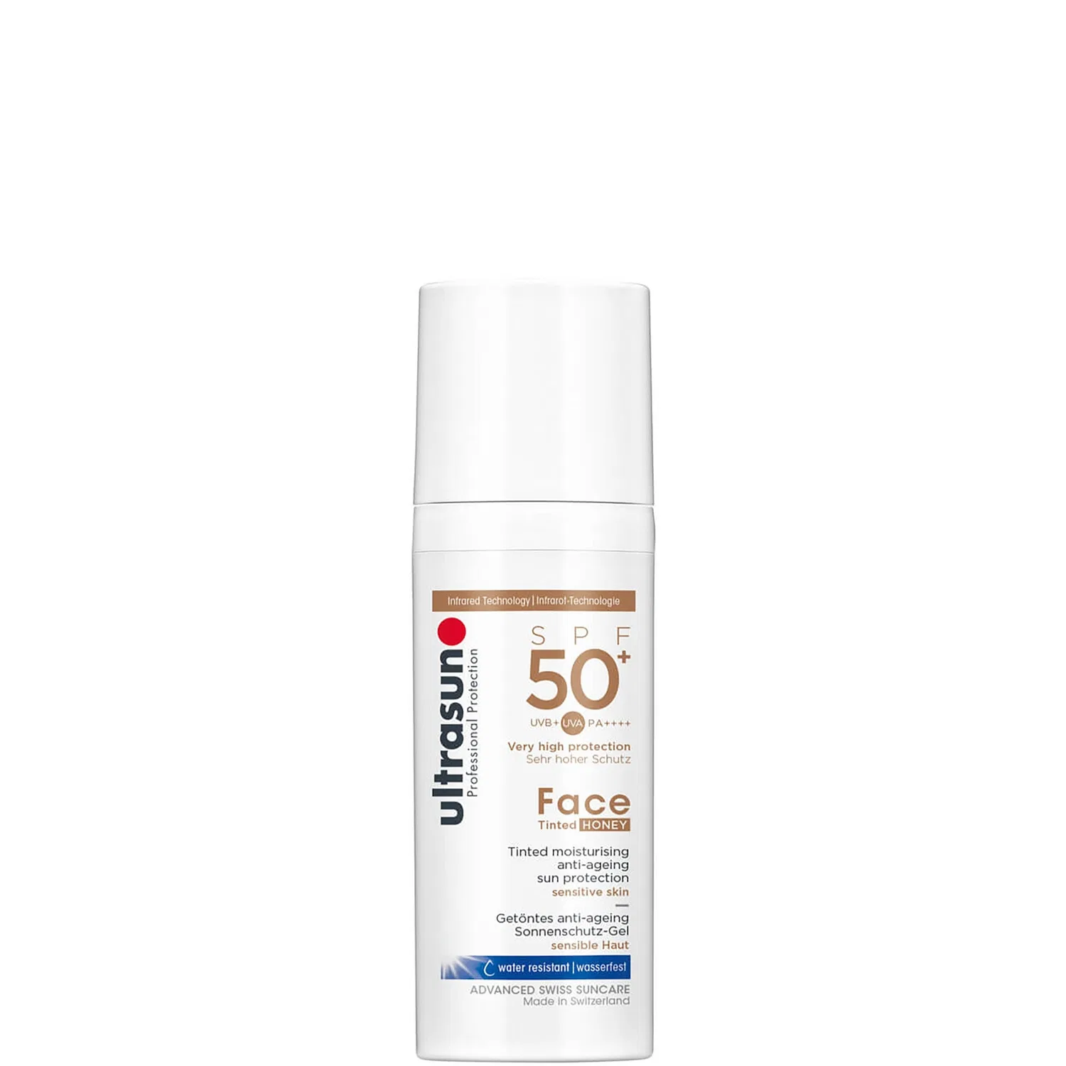 Тонирующий солнцезащитный крем для лица SPF 50+ - медовый Ultrasun