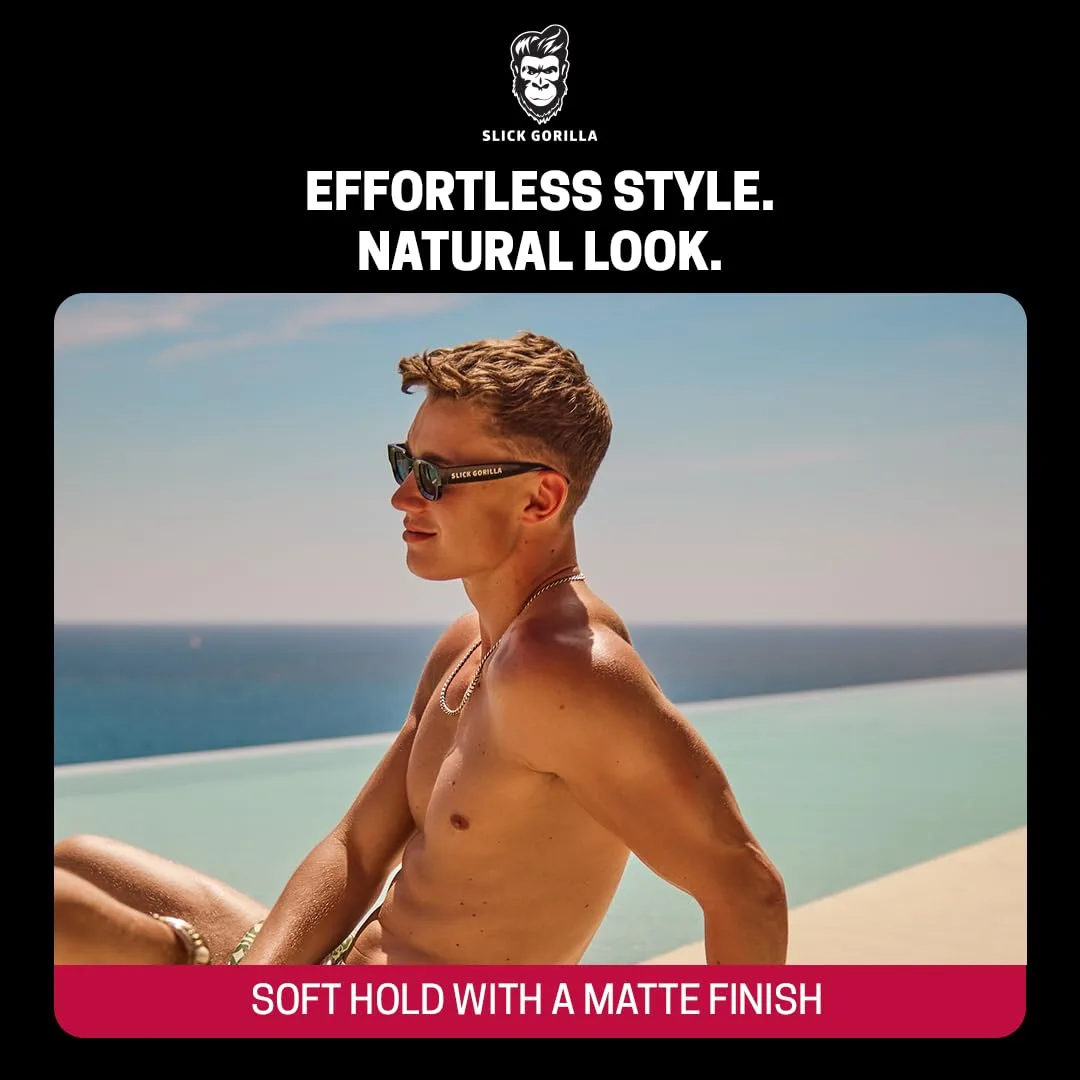 Дуэт для укладки Slick Gorilla Matte Styling Duo - глина для волос (70 г) и пудра для укладки (20 мл) Матовый финиш Гибкая фиксация Легкая текстура и объем Нежирный эффект Укладка на весь день — фото 4