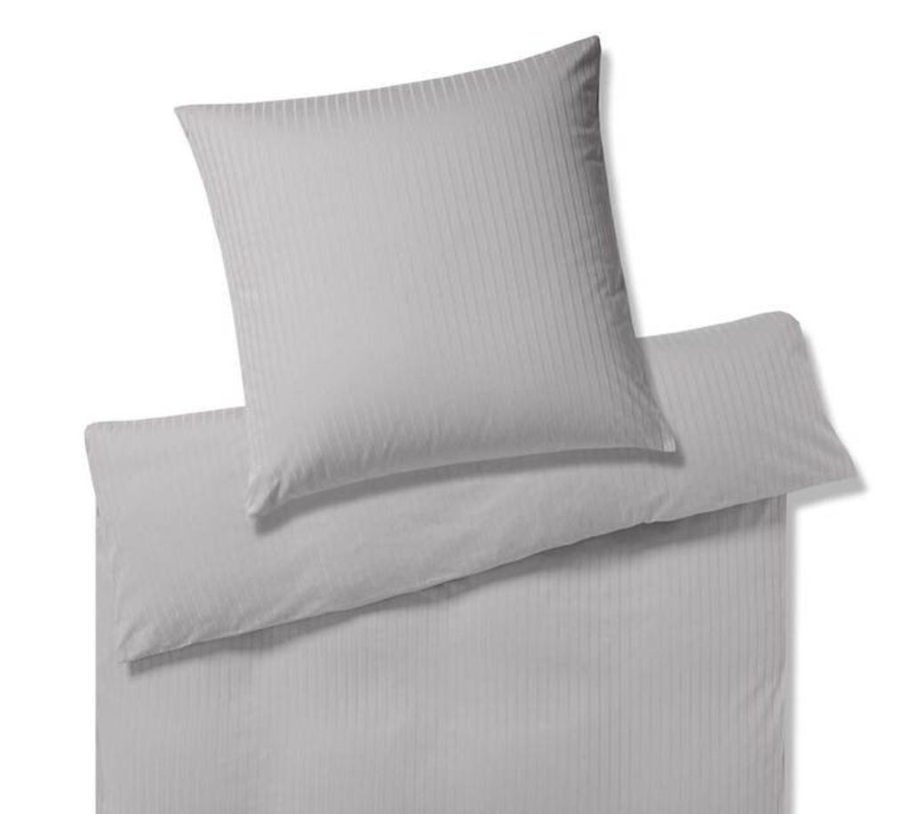 

Элегантное трикотажное постельное белье Mako Solid Stripe цвет Серый размер 40х80 155х200см Elegante