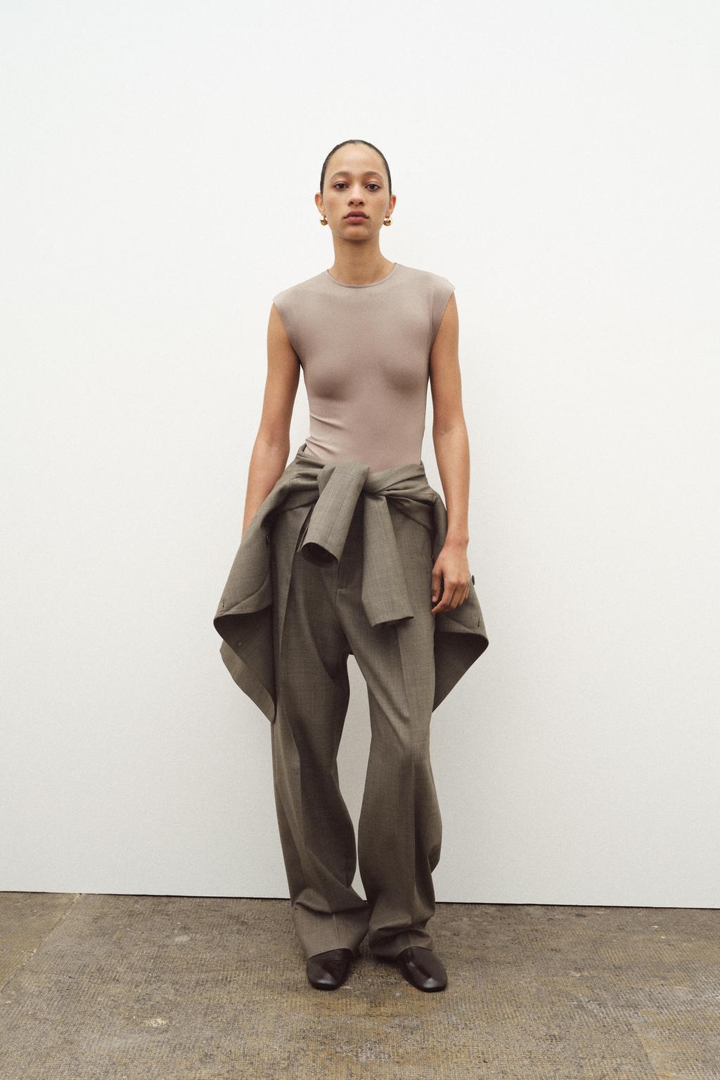 

Боди без рукавов ZARA, цвет Mink