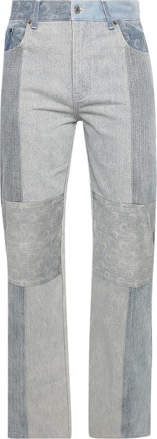 

Брюки Marine Serre Regenerated Denim Straight Leg 'Grey', серый