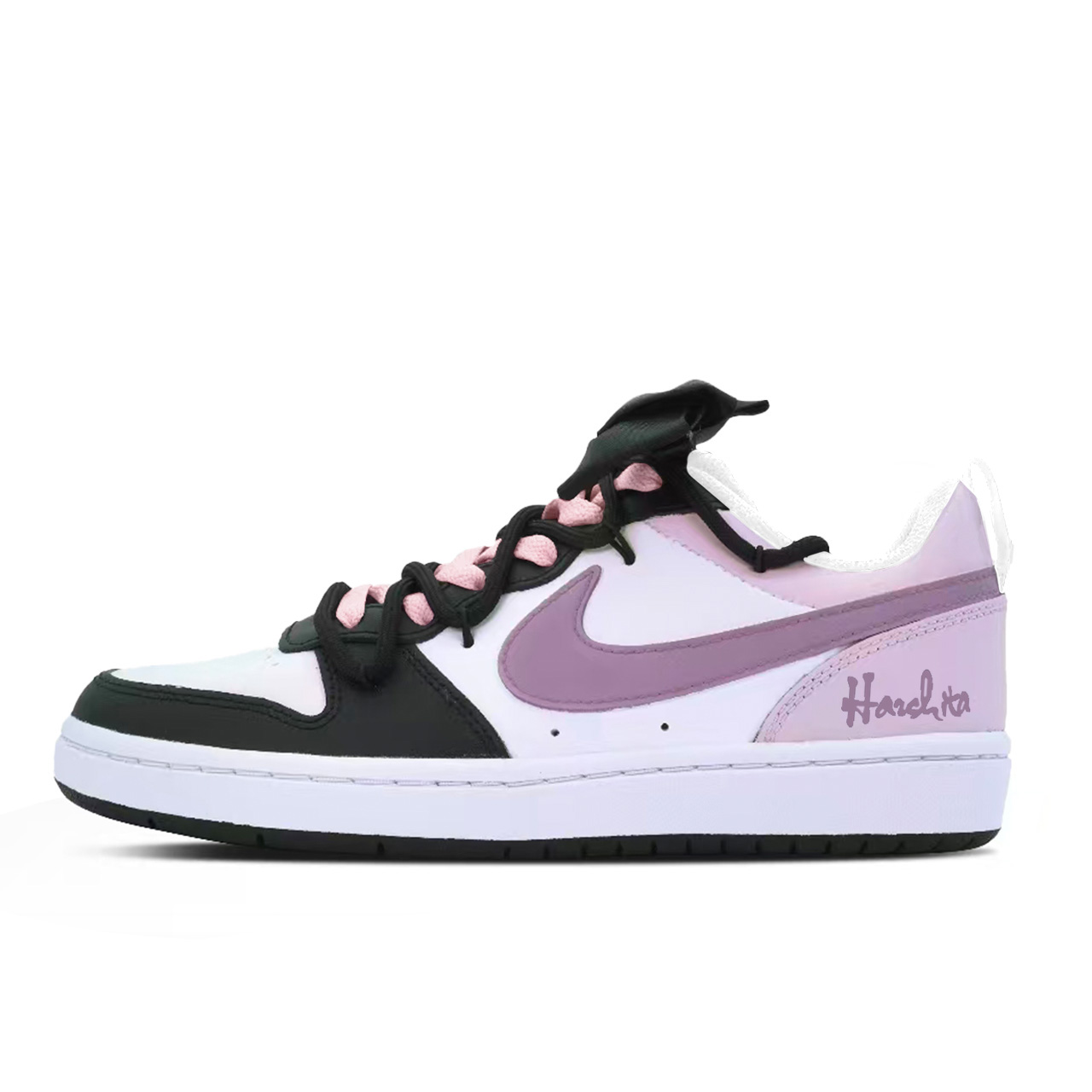 

Кроссовки для скейтбординга Court Borough Black Pink Dreamy с противоскользящим покрытием, устойчивые к истиранию, низкие, для детей и подростков Nike, розовый