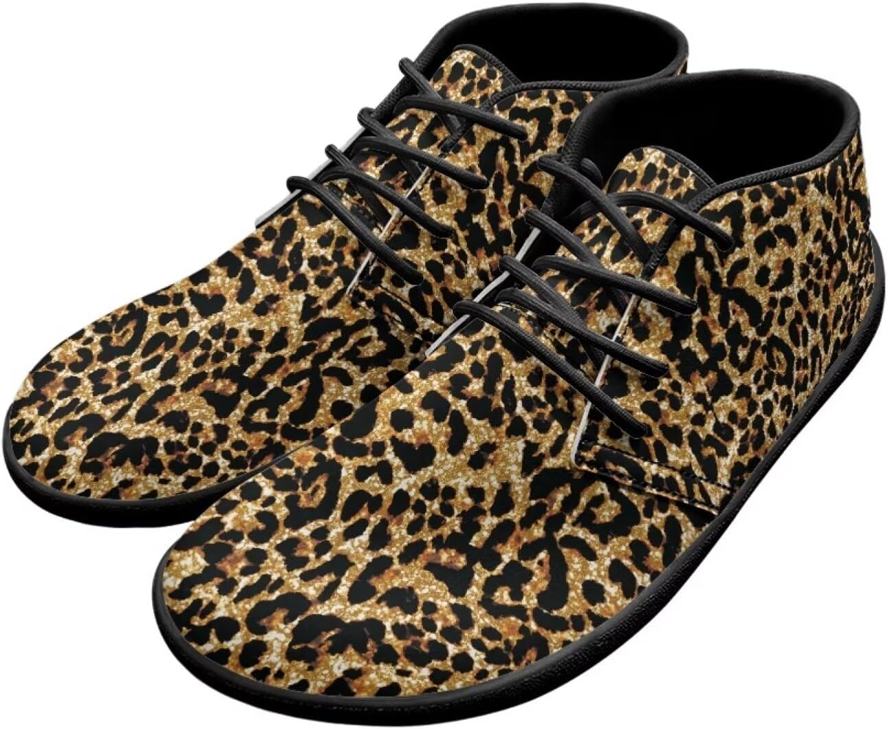 

Мужские кожаные кроссовки Forchrinse с принтом американского флага, модные полуботинки средней посадки для ходьбы, туфли для мужчин и мальчиков, ботинки Чакка, водонепроницаемые, Wild Leopard Cheetah Print