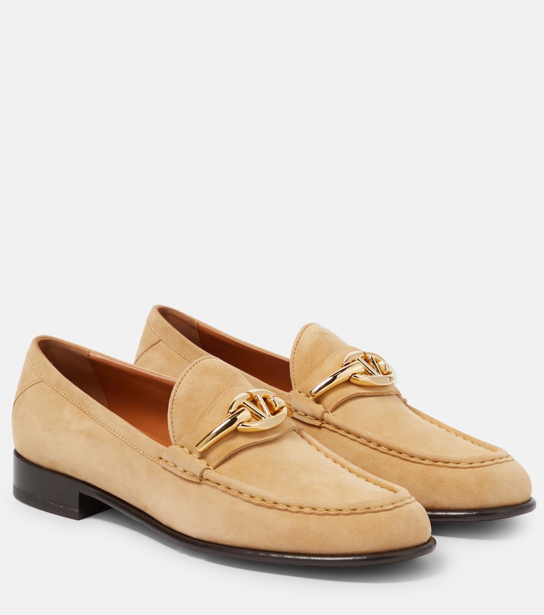 Замшевые лоферы VLogo Signature Valentino Garavani, Cappuccino