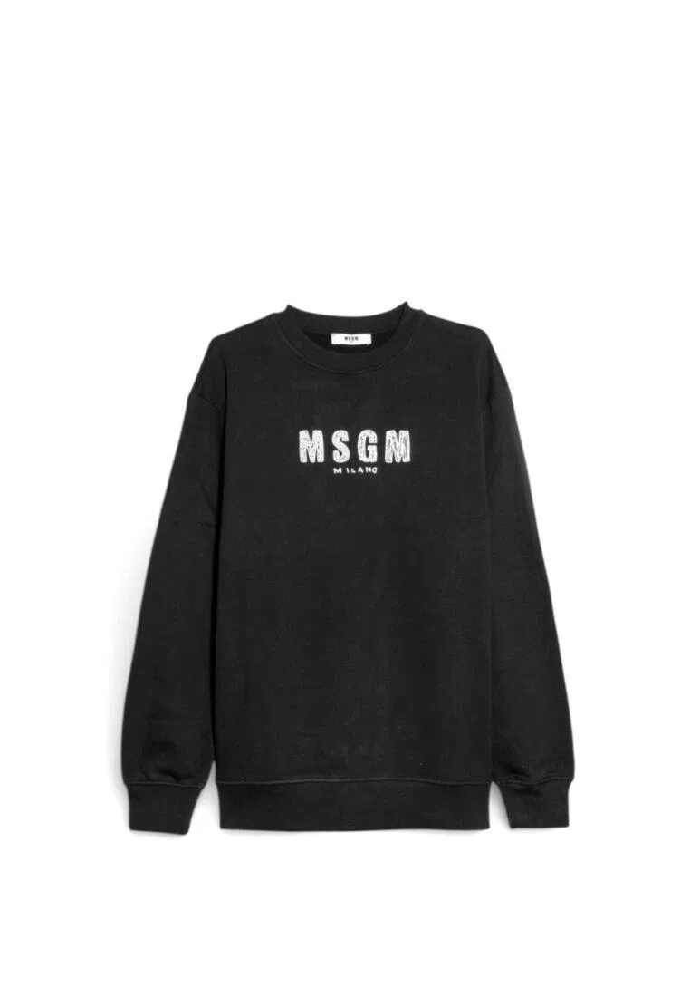 Свитшот хлопковый, Kids Msgm, черный — фото 4