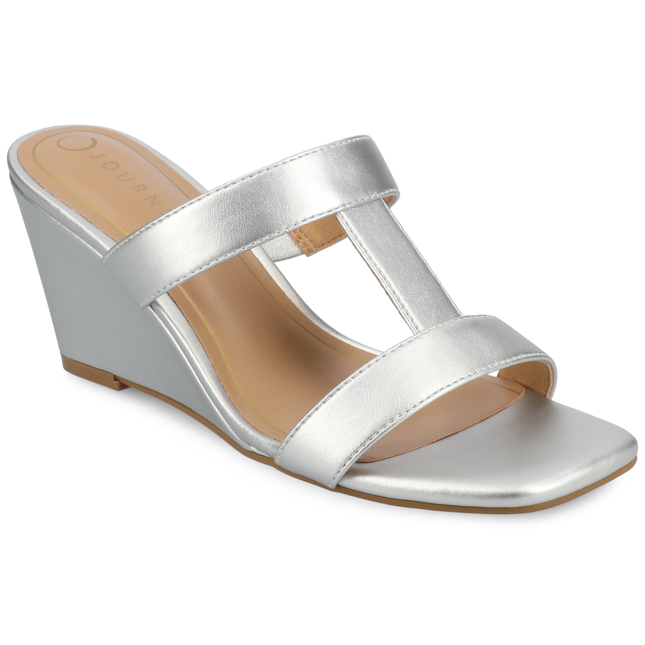 Женские босоножки-танкетки Journee Clodie Journee Collection, серебряный