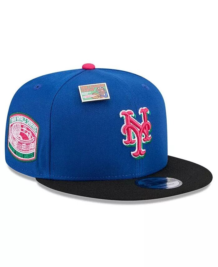 

Мужская королевская/черная кепка New York Mets Watermelon Big League Chew Flavor Pack 9FIFTY Snapback Hat New Era, синий