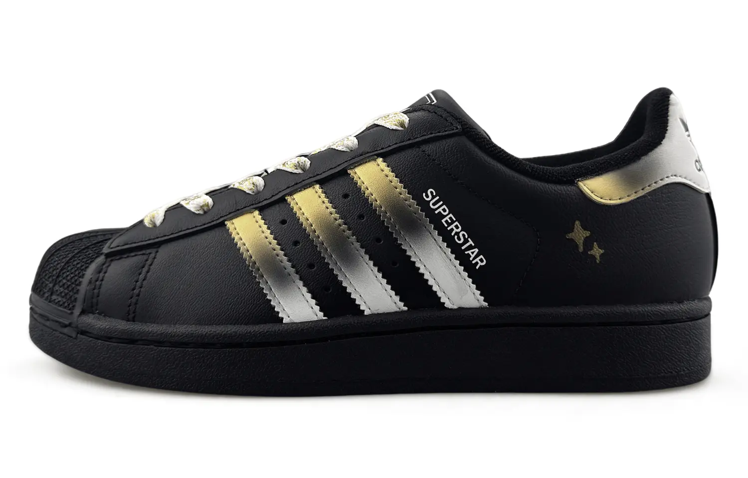 Adidas Originals Superstar 2 Golden Mousse устойчивые к истиранию низкие детские скейтбординг кроссовки black gold для подростков — фото 3