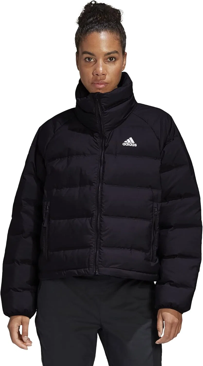 Куртка пуховая, adidas, черный — фото 2