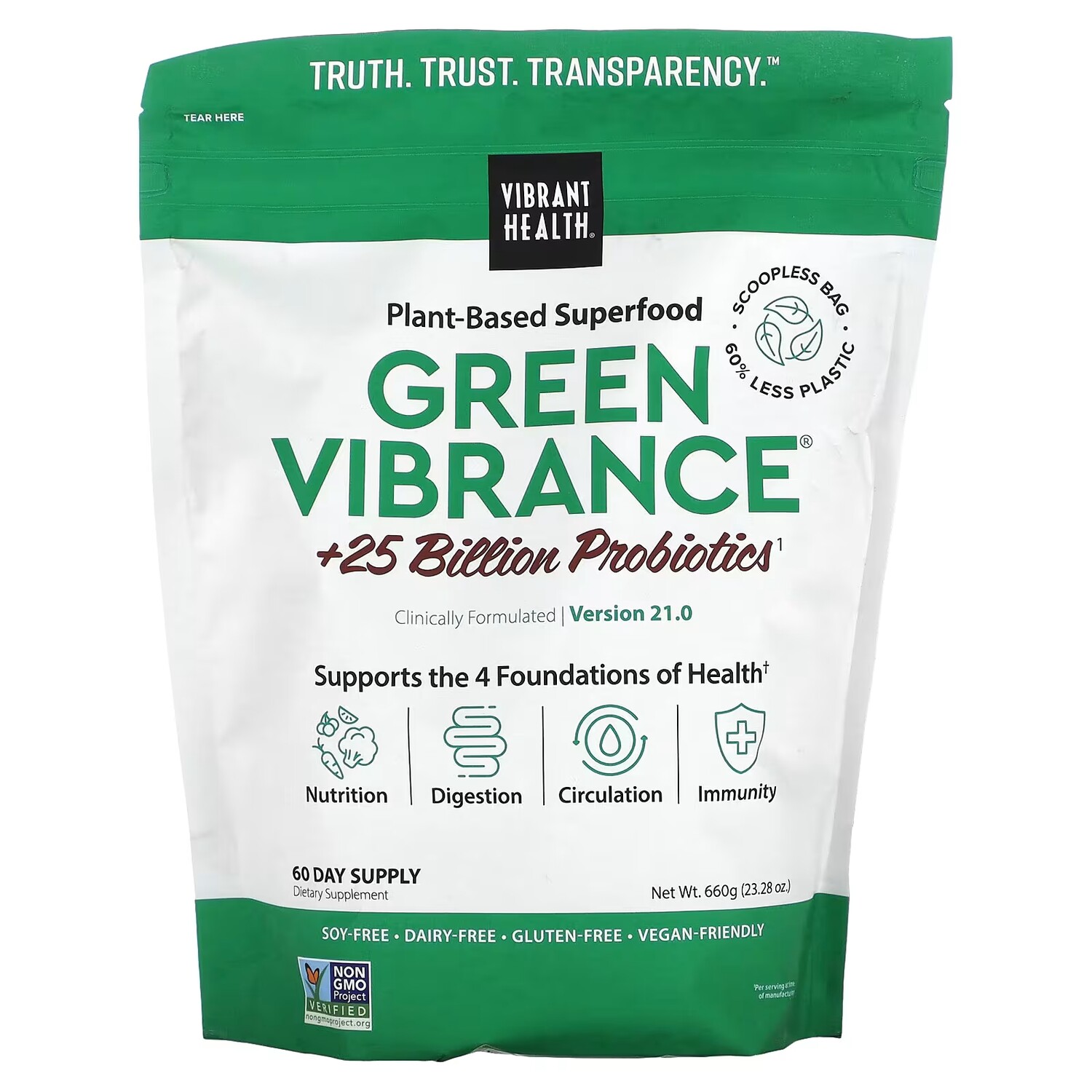 

Добавка Vibrant Health Green Vibrance, 23,28 унции