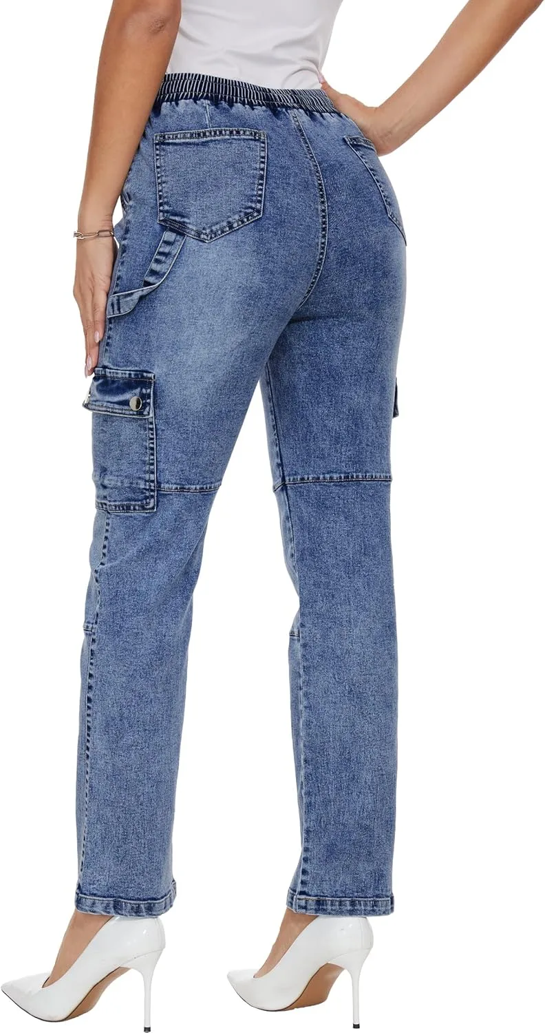 

Женские брюки HVEPUO Casual Straight Leg Cargo с карманами