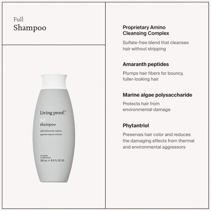 Шампунь и кондиционер для полного ухода за волосами Transform Fine Flat Hair, густота, густота, объем, без парабенов, без силикона, веганский шампунь, 60 мл, Living Proof — фото 2