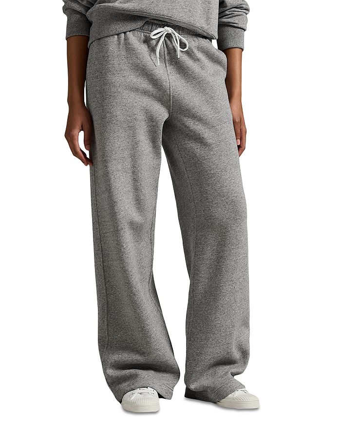 

Флисовые спортивные брюки с широкими штанинами на шнурке Ralph Lauren, серый