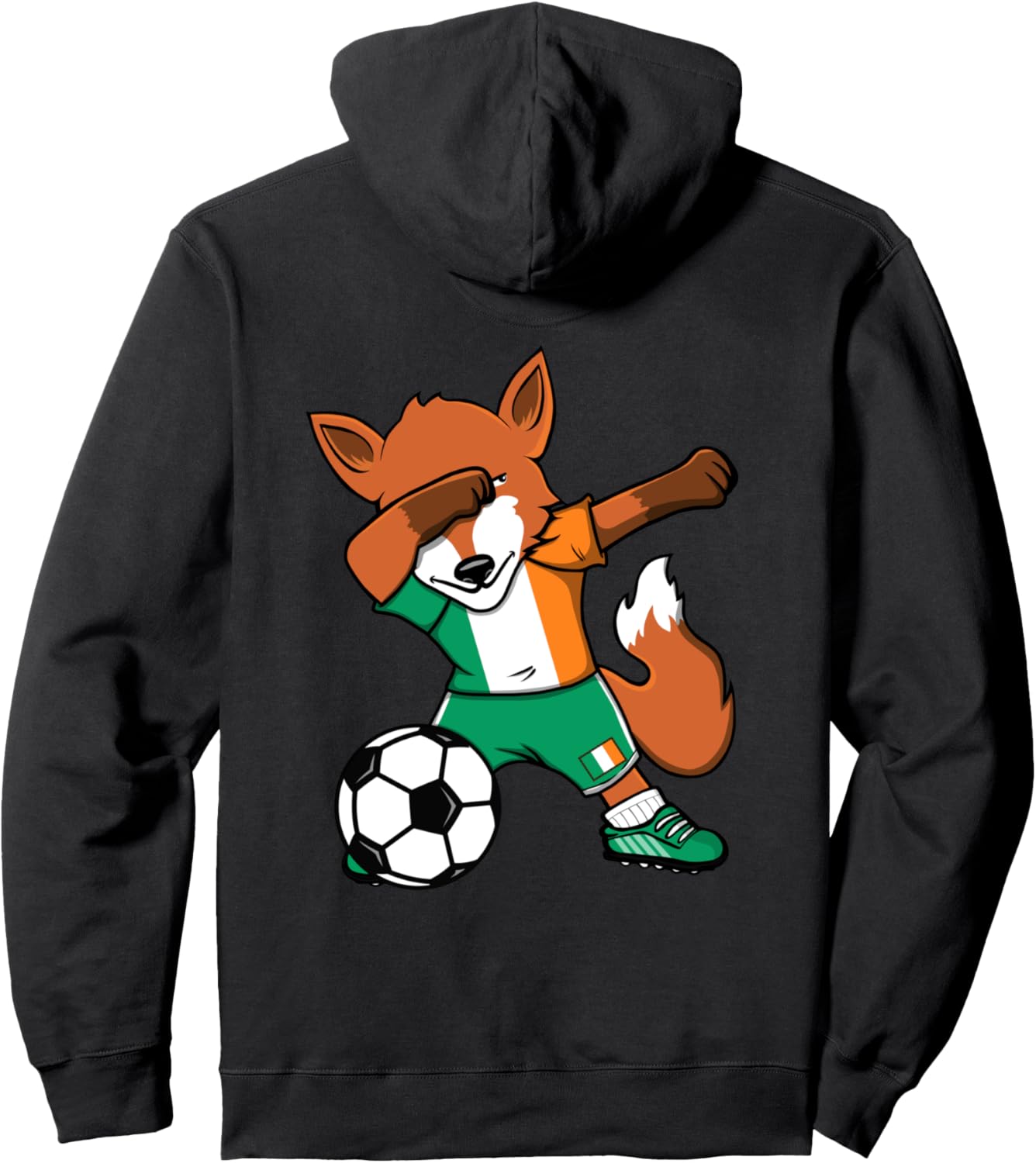 

Забавная толстовка болельщика сборной Ирландии по футболу с танцующей лисой и ирландским флагом, а также худи с изображением танцующей лисы для футболистов Teeisle Ireland Football, черный