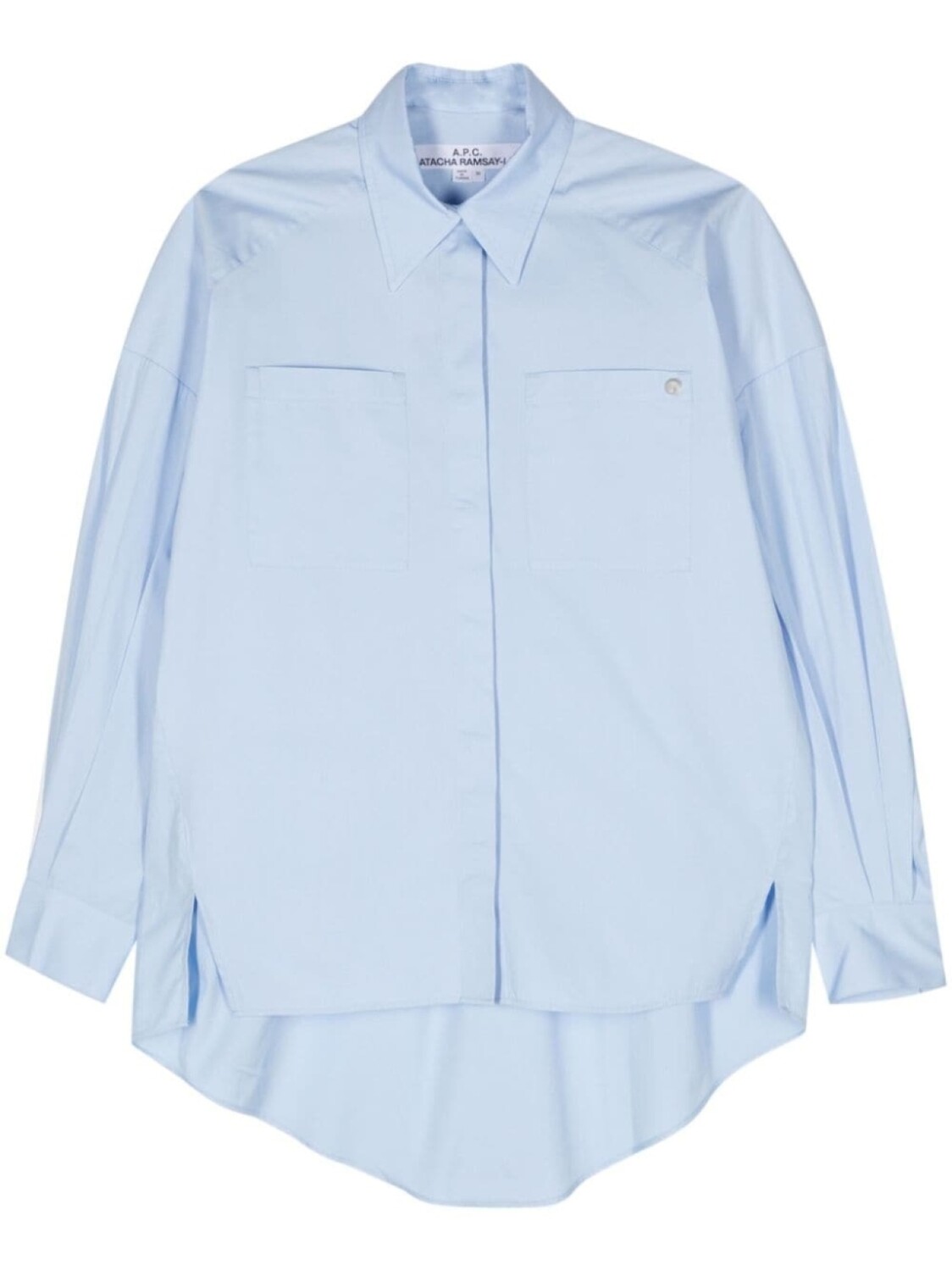 

A.P.C. поплиновая рубашка с асимметричным подолом, синий