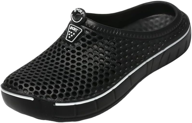 

Легкие мужские сандалии - дышащая сетчатая конструкция, комфортные садовые туфли с самоклеящейся подошвой EVA, мягкая подошва, подходят для пляжа и повседневной носки Hoalox, черный