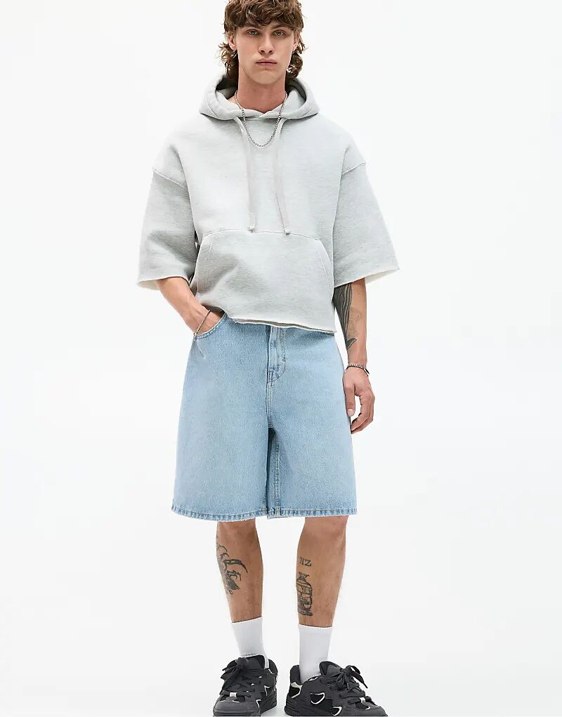 

Джинсовые шорты-бермуды Pull&Bear средне-синего цвета