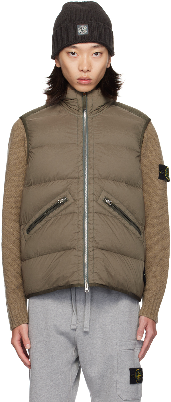 

Коричневый бесшовный жилет Tunnel Down Stone Island