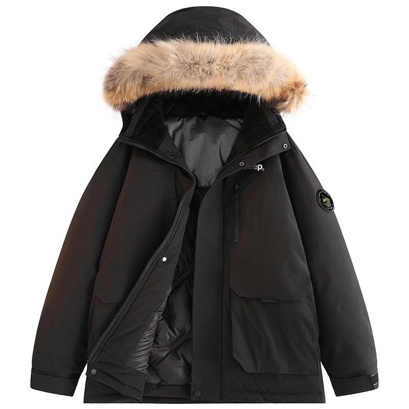 

Jeep Унисекс пуховик, Black (Detachable Fur Collar)