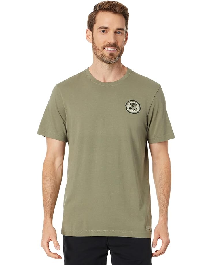 

Футболка Life is Good Woodcut Camp More Short Sleeve Crusher Tee, цвет Moss Green